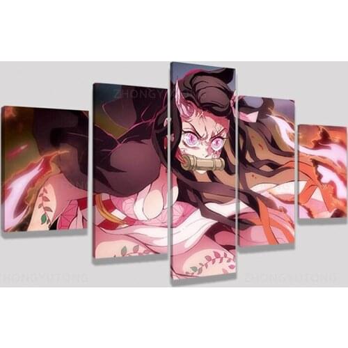 Demon Slayer Poster Canvas Prints Japanese Anime Kamado Nezuko Poster For living Room Bedroom