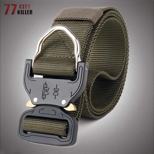 Military Canvas Belt Men Quick Release Army Style Combat Belts Male Nylon Outdoor Hunting Tactical Belt Mens Canvas Waistband