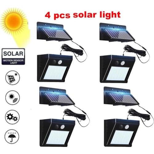 30 LED Solar Lamp Garden Motion Sensor Light Solar Panel Power Lights Outdoor Waterproof Separate Street Path Security Wall Lamp