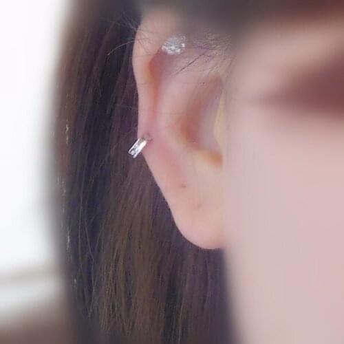 925 Sterling Silver earring super mini ear ring 4 mm car flower concave small ear bone ear buckle trend wild boy girl ear jewelr