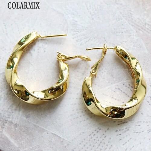 8 pairs commom shape hoop earrings wrist metal high quality gold filled fashion jewelry for women 51075
