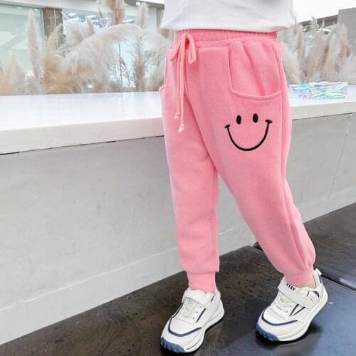 Girl Sport Pants Smile Pattern Girl Pant Toddler Child Pants Spring Autumn Childrens Clothing Girl
