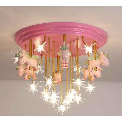 Modern ceiling lights Cartoon led ceiling lamp child room G4 Lighting Round white/Pink bedroom decoration light 85-265V