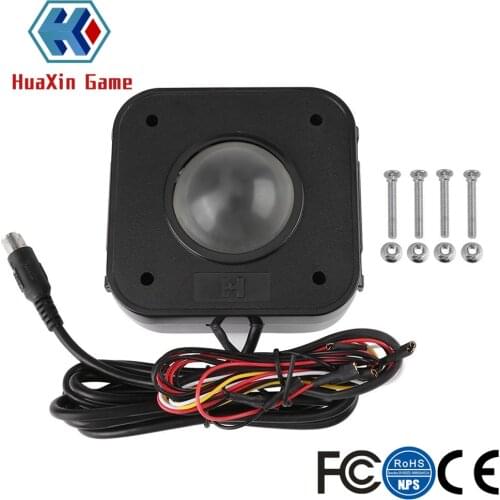 Illuminated 4.5cm Round LED Trackball Mouse PS/2 PCB Connector For Arcade