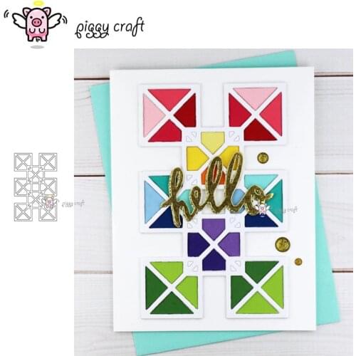 Piggy Craft metal cutting dies cut die mold Square grid frame Scrapbook paper craft knife mould blade punch stencils dies
