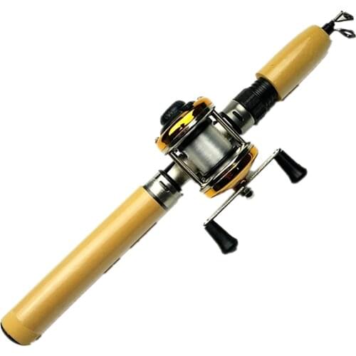 Telescopic ice fishing rod 55/65/75cm 2 sections shrimp rod spinning rod handle portable short winter fishing pole