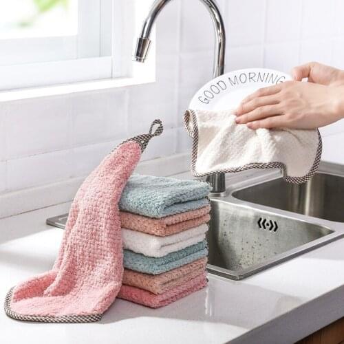 Microfiber Dishcloth Strong Absorbent Washclothes Dish Towels No Odor Reuable Cleaning Oil-free Water-absorbing Kitchen Rags