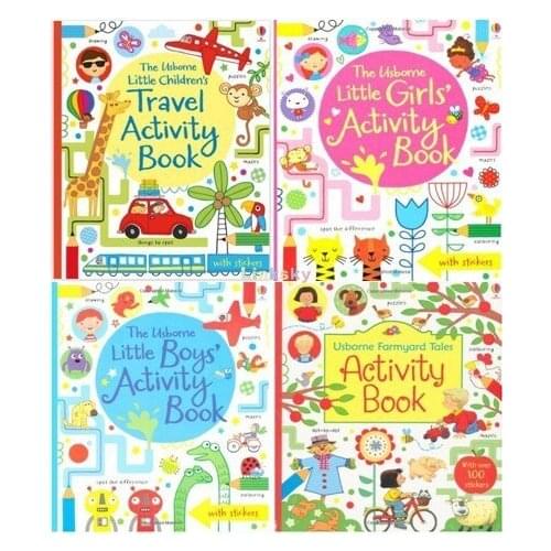 Usborne travel activity book farmyard tales,Wipe Clean Activities Collection 4 Books Set ,Garden Activities, Travel Activities