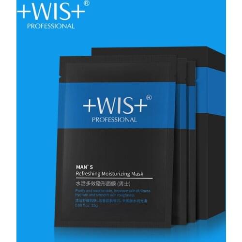 WIS Men Oil Control Deeply Moisturizing Natural Hydrating Sheet Mask Shrinkle Pores Skin Mask