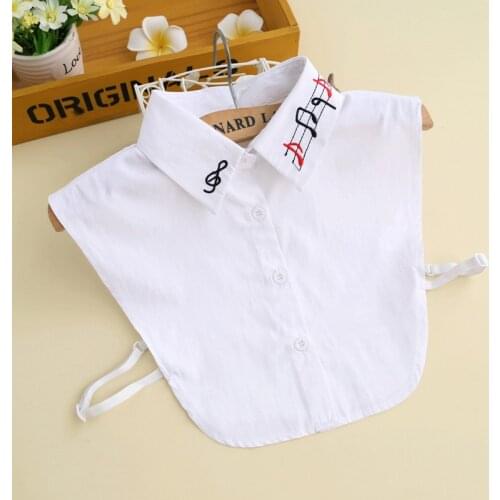 YSMILE Y New Arrive Embroidery Musical Notes Women Shirt Fake Collar Adjust Girl Sweet Collar High Quality Removable Collar B75