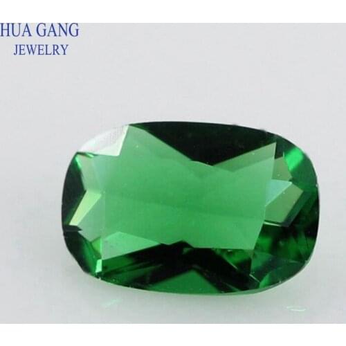 Green Color Baguette Octangle Shape Cut Loose Glass Beads Synthetic Gems For Jewelry Size 4x6~13x18m Free Shipping