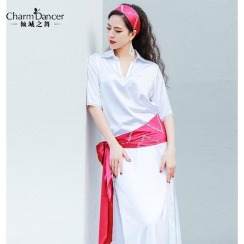 2021 woman new belly dance Costumes folk dance satin baladi practice classic robe Belly dance Clothing ZM339