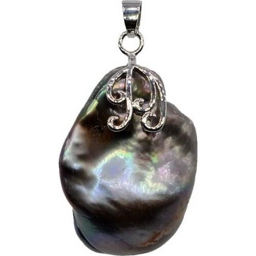 SAUDADE Fashion Big Pearl Pendant Black Baroque Pearl Irregular Shape Unique Shape Ladies Pendant Anniversary Gift