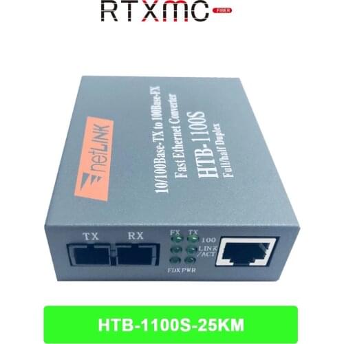 1PCS 10/100M Netlink HTB-1100S Simplex mode Double Fiber Optic RJ45 Enternet Media Converter Fiber TTransceiver