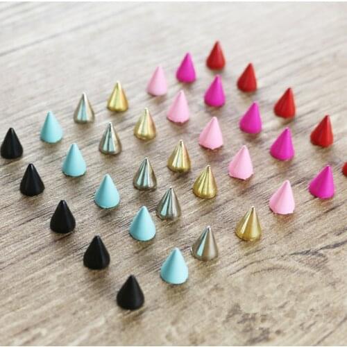 100Sets Garment DIY Metal Rivets Stud Wedding Clothes Leather Bag Shoes Crafts Decoration Supplies Screw Nail Rivet Parts 7*10MM