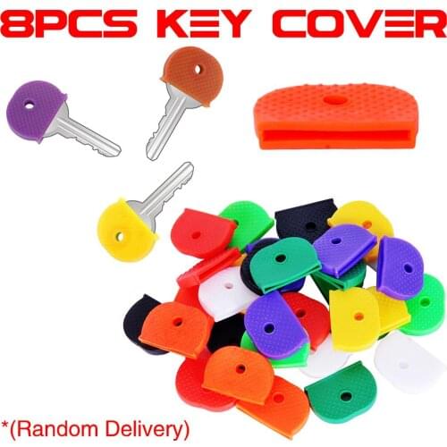 Bright Colors Hollow Silicone Key Cap Covers Topper key holder Keyring Rings Key Case Bag Organizer Wallets 8pcs