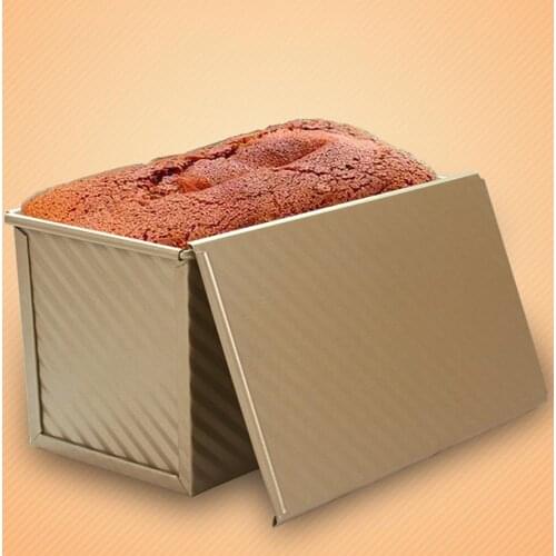 Non-stick Carbon Steel ripple non-stick coating Toast box Bread Loaf Pan cake mold baking tool with lid DIY Kitchen Baking Tool