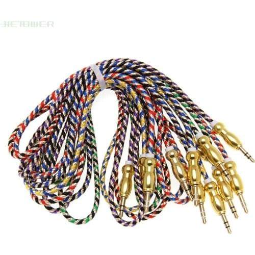 AUX Audio Cable 3.5mm male High Quality Stereo new ethnic style AUX Cable Cord for Car Headphone Speaker Computer mp3 100pcs/lot