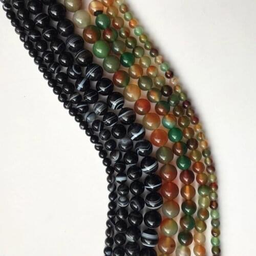 Striped Agat Natural Stone Beads For Beading brown black 6-12mmWholesale Beads For Jewelry DIY Bracelet Strand Accessories