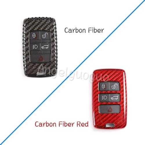 Real Carbon Fiber For Land Rover Discovery sport LR5 L462 For Range Rover Sport Vogue Evoque For Jaguar XEXF Car Key Shell Cover
