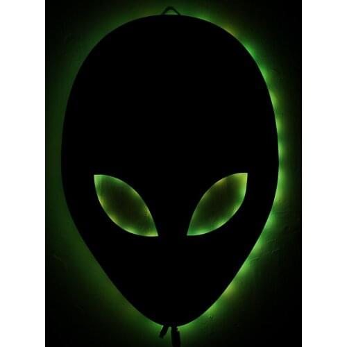 Alien Wall Mirror with LED light Wall Decor UFO Space Mirror Nursery Kids Mirror Bathroom Toilet Makeup Hanging Mirror