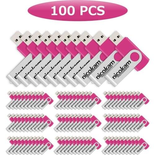 J-boxing Bulk 100PCS 32GB Flash Drive Printed Logo USB Stick Engraved Personalize Pendrive Folding Custom 32g Thumb Memory Stick