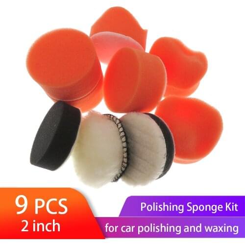 9Pcs/Set 2 Inch 50mm Buffing Pad sponge Polishing Pad Kit For Car Polisher Abrasive Tools