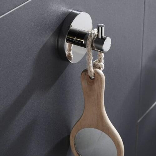 SUS304 Chrome Hooks for Bathroom Kitchen Hanger Stainless Steel Wall Hook for Keys Coat Towel Hook Robe Hook Bathroom Hardware