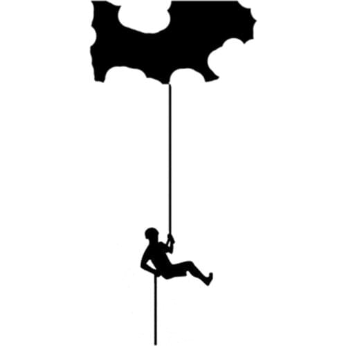 Interesting Rope Climber Extreme Sports Black/Silver Silhouette Car Sticker Vinyl Motorcycle sticker