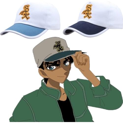 Anime Detective Conan Case Closed Hattori Heiji Cosplay Hat Cotton Blend Embroidery Baseball Cap Adjustable Prop