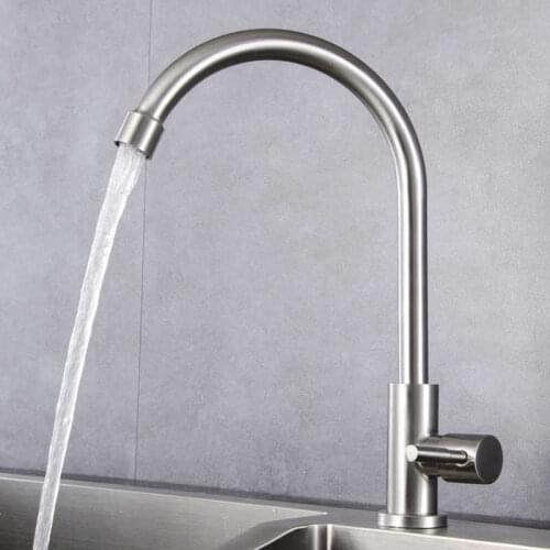 304 rotation of stainless steel tap from kitchen faucet to single sink cold kitchen water with filtered water faucets