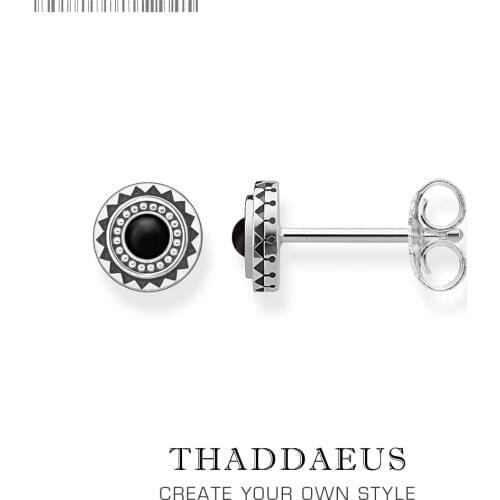 Black Sun Round Stud Earrings,Europe Style Fashion Good Shell Jewerly For Women,2018 Gift In 925 Sterling Silver,Super Deals