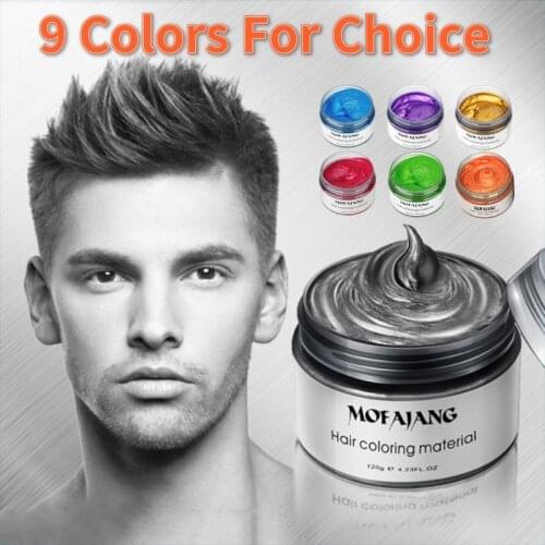 Mofajang Temporary Hair Color Dye Wax Cream Grey Gray Hair Styling Grandma One Time Disposable Silver Hair Gel Coloring Mud Wax