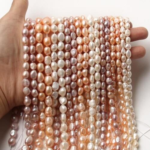 Natural White Pink Freshwater Pearl Beads High Quality Irregular Shape Punch Loose Beads for DIY Elegant Bracelet Jewelry Making