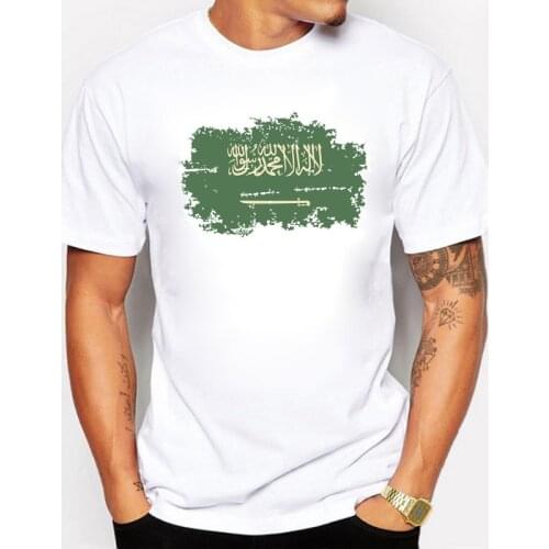 New Summer Saudi Arabia Flag T shirts For Men Fashion Casual Nostalgic Saudi Arabia Flag Style Rio Games Cheer Tops & Tees