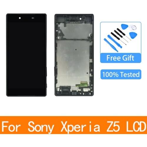 5.2" Original Display For SONY Xperia Z5 LCD Touch Screen with Frame For SONY Z5 LCD Display E6653 E6603 E6633 E6683 LCD