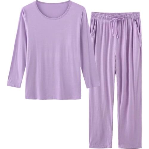 Modal pajamas women spring and autumn long-sleeved trousers two-piece autumn clothes long-sleeved trousers loose home service su