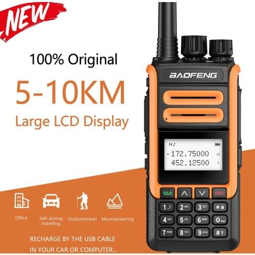 Baofeng BF-H7 Walkie Talkie 10W Max Power 10km Long Range Transreceiver 136-174/400-520MHz Amateur Radio Portable Two Way Radio