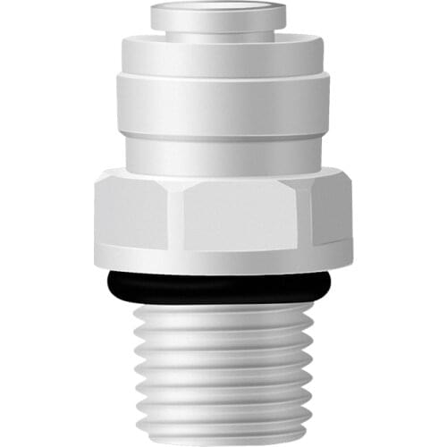 1/4" Male Thread - 1/4" OD Tube PE Pipe Fitting Straight Quick Connector Sealing Ring Aquarium RO Water Filter Reverse Osmosis