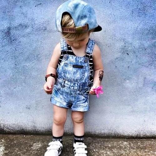 Pudcoco 6M-6T baby boy girl Deinm Bib Pants Overalls Outfits Clothes Kids Baby Boys Girls Romper Summer New baby