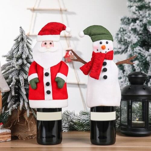 Christmas Wine Bottle Cover Merry Christmas Decor For Home Christmas Table Decor Xmas Gift Happy New Year 2021