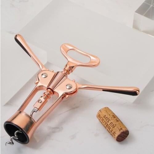 Rose Gold Wing Corkscrew Wine Beer Bottle Opener Utensils Kitchen Gadgets Multifunction Stainless Steel Wine Accessories 1p