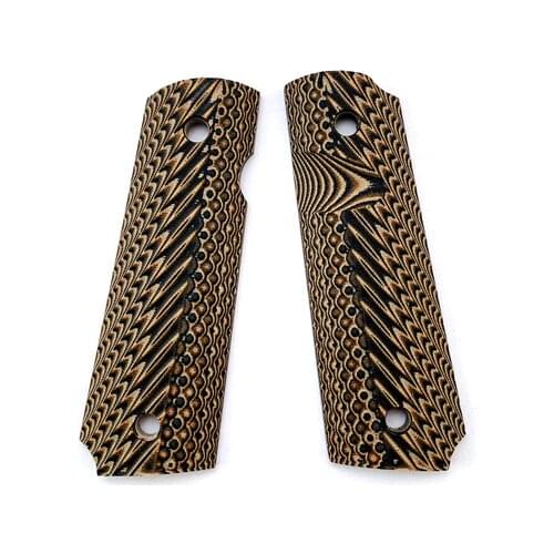 2Pieces 1911 grips Brown G10 Handle Grips Patch Custom Grips CNC Handle Grips