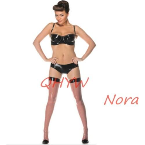 Sexy Latex Underwear Bras&Shorts Briefs Handmade Women Short Exotic Rubber Underwear Women Panties&Bras