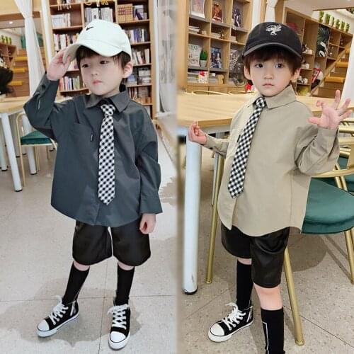 Special Spring Summer Boys Blouses Shirts Kids Children Clothing Top Overcoat Formal Sport Beach Cotton Long Sleeve High Quality