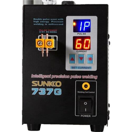 SUNKKO 737G battery spot welder 1.5kw precision pulse spot welder led light welding machine used 18650 battery pack spot welders