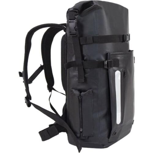 30L Waterproof Dry Bag Backpack Roll-Top Closure and Cushioned Padded Back Panel, Front Pocket Hold Fins and Reflective Detail
