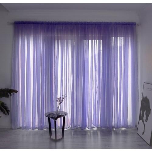 Solid Color Sheer Curtain Window Tulle Curtain For Living Room String Curtains Drape Panel Sheer Bedroom Window Treatments