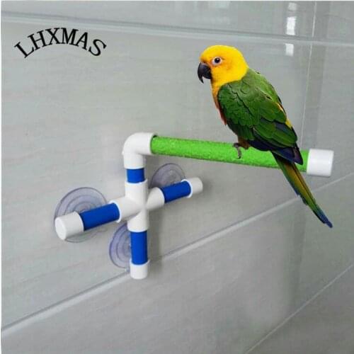 Pet Parrot Bath Shower Standing Platform Bird Standing Folding Shower Perch Parakeet Bird Toy D252