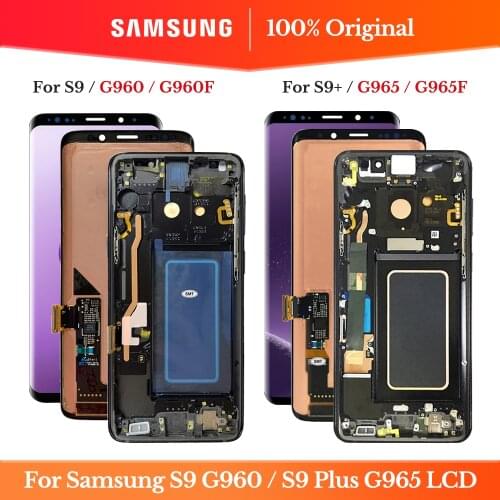 100% Original Super AMOLED Display for SAMSUNG Galaxy S9 G960 LCD Display Touch Screen Digitizer S9 Plus G965 Lcd Repair Parts
